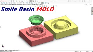 Mold Design  Split Core Cavity using Inner Surface of Product [upl. by Mcgannon]