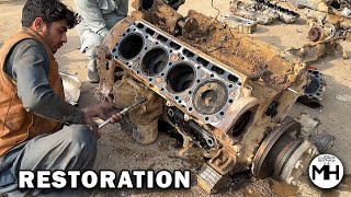 V8 Engine Restoration in 500  How to Rebuild Destroyed Engine with Basic Tools [upl. by Natsreik]