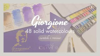 Giorgione 48 Solid Watercolor set  Is it really artist grade  Swatch and Review [upl. by Tletski]