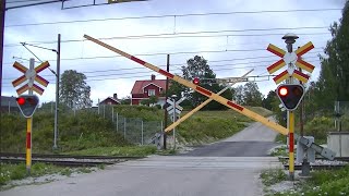 Spoorwegovergang Ljusdal S  Railroad crossing  Järnvägsövergång [upl. by Irat]