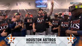 Justin Verlander gives an EPIC victory speech after Astros defeat Twins in ALDS [upl. by Anifesoj]