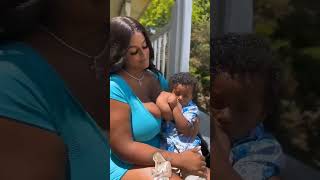 Black Girl Breastfeeding Her Baby • Breastfeeding Mums  BreastFeeding Moms Shorts [upl. by Tera]