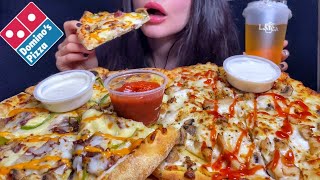 ASMR DOMINO’S CHEESE BURST PIZZA MUKBANG  EATING SOUNDS [upl. by Ring736]