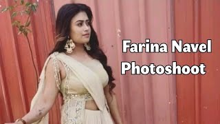 Farina Azad Hot Photoshoot  Navel  Saree Video [upl. by Aeduj]