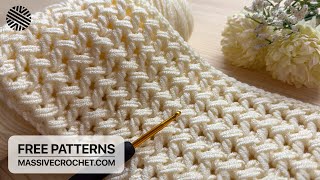 SIMPLE Crochet Pattern for Beginners 🥰 GORGEOUS Crochet Stitch for Scarf Sweater amp Blanket [upl. by Lisab]