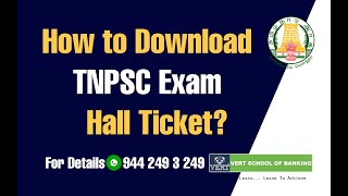 How to Download TNPSC Exam Hall Ticket  Hall Ticket  Admit Card  TNPSC CTSE and all TNPSC Exam [upl. by Barbara185]