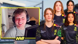 s1mple plays faceit with NIP female roster  csgo [upl. by Ithnan]