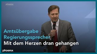 Amtsübergabe von Regierungssprecher Steffen Seibert an Steffen Hebestreit [upl. by Close893]