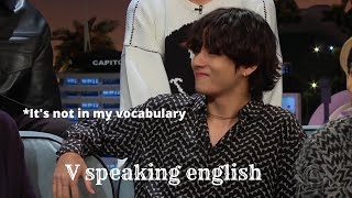 V Kim Taehyung speaking the cutest English for 612 seconds [upl. by Ahsiemak]