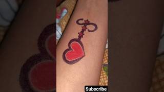 S letter tattoo❤️hearttattoo❤️subscribe youtubeshorts [upl. by Ahsikam]