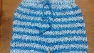 SHORT PARA BEBE TEJIDO A CROCHET OPCIÓN 1 3 A 6 MESES APROX  Labores Angélika [upl. by Selrhc]