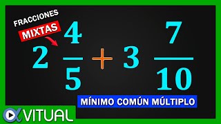 💡 Cómo hacer SUMA de 2 FRACCIONES MIXTAS mcm Mínimo Común Múltiplo ► con Diferente denominador [upl. by Arrac]