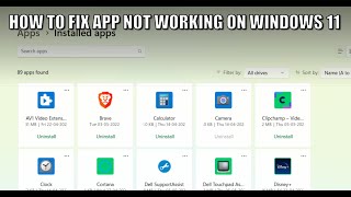 HOW TO FIX APP NOT WORKING ON WINDOWS 11 [upl. by Tonia]