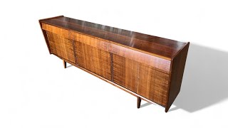 Credenza in Imbuia Wood with Drawers amp Shelves by Cimo 1960s  Lot 650 [upl. by Grega206]