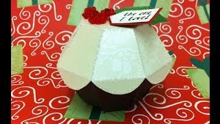 Christmas Pudding Gift Box Tutorial with free template [upl. by Ludovika976]