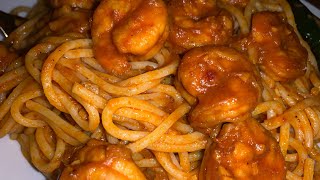 مقرونة بالكروفات تونسية سباقتي بالشوفرات 🍝🍤spaghetti aux crevettes [upl. by Legnalos]