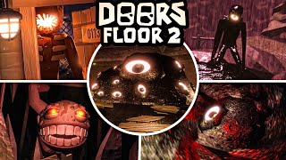 FLOOR 2 ENDING  ALL CUTSCENES amp BOSSES  DOORS Floor 2 Update The Mines [upl. by Yentiw]