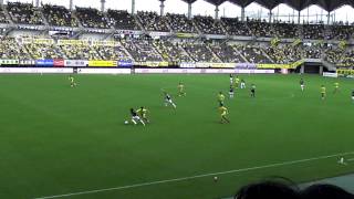 ジェフ千葉12 vs北九州フクアリ 1失点目～青木良太退場～2失点目 17Sep2012 [upl. by Nazus]