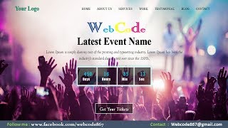 Event Management Single Page website Template made with HTML and CSS [upl. by Ariat]