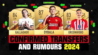 FIFA 24  NEW CONFIRMED TRANSFERS amp RUMOURS 🤪🔥 ft Dybala Gallagher Greenwood etc [upl. by Antone]