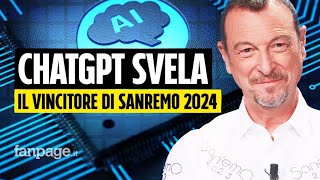 L’intelligenza artificiale svela chi sarà il vincitore di Sanremo 2024 la classifica completa [upl. by Plath]