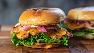 Juicy Chicken Tender Burgers with Parmesan Coating  Easy amp Delicious Recipe [upl. by Trinl212]