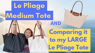 👜🎉 My New Longchamp Medium Le Pliage Tote  Medium vs Large 👜🎉 [upl. by Ahsertal]