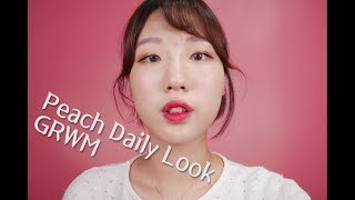 English ASMR Korean Peach🍑 daily makeup  GRWM  Eartoear whispering [upl. by Joub]