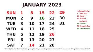 January Calendar 2023 [upl. by Nojad]