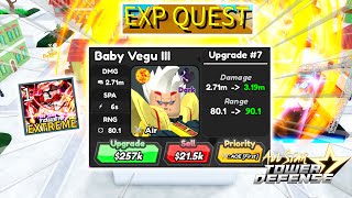 EXP Ticket Raid Extreme feat Buffed Baby Vegeta  3 Units Solo GameplayShowcase  ASTD [upl. by Eicram]