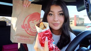 Trying The New Wendys Breakfast Wrap  Car Mukbang [upl. by Enej384]