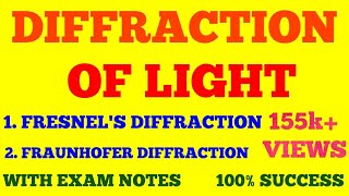 DIFFRACTION OF LIGHT  FRESNEL amp FRAUNHOFER DIFFRACTION  WAVE amp OPTICS  WITH EXAM NOTES [upl. by Rusell997]