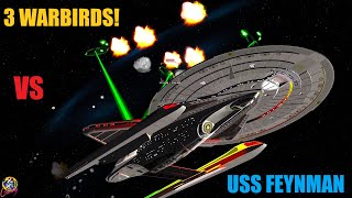 USS Feynman VS 3 Romulan Dderidex WarbirdsWorld Razer  Star Trek Starship Battles [upl. by Eenafets110]