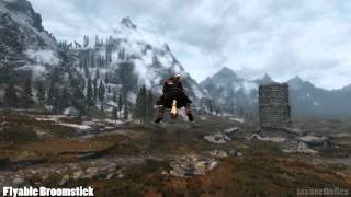 Skyrim Mod Feature Flyable Broomstick [upl. by Ibrad]