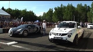 Bugatti Veyron VS Nissan Juke R Russian Drag Race [upl. by Florian]