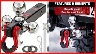 Ayleid Trailer Hitch TriBall Mount with HookampPinampRotatable Tow ShackleFits 2in Receiver [upl. by Sly]