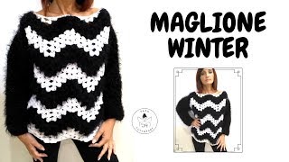 TUTORIAL Maglione Winter uncinettopunto grannylafatatuttofare [upl. by Callie569]