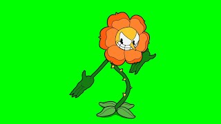 Cuphead Cagney Carnation flower pink screen green screen [upl. by Brnaby628]