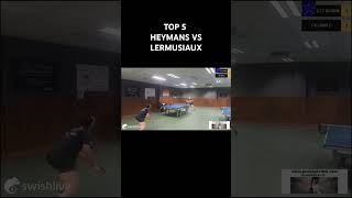 TOP 5 opposant HEYMANS M à LERMUSIAUX B pingpongtable sports joola top5 [upl. by Ainival]