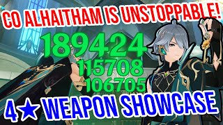 C0 Alhaitham is UNSTOPPABLE 4★ Weapon Showcase Genshin Impact [upl. by Buckler269]