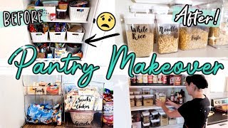 PANTRY MAKEOVER CLEAN AND ORGANIZE WITH ME  EASY PANTRY ORGANIZING IDEAS [upl. by Vernor]