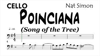 Poinciana Cello Sheet Music Backing Track Play Along Partitura [upl. by Nirtiac723]