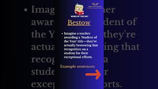 Bestow Meaning with examples  English vocabulary englishvocabulary learnenglish shorts [upl. by Ottavia]