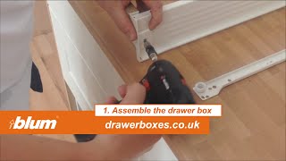 Blum INTERNAL Metabox  shallow kitchen drawer box  1 of 2 Assemble the drawer box [upl. by Deppy37]