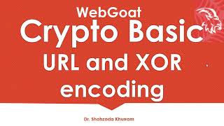 Crypto Basic  URL  HTML  XOR encoding  WebGoat Lab [upl. by Acsecnarf376]