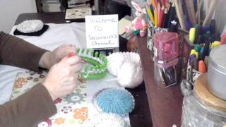 Beginners knitting loom make a dishcloth [upl. by Noivert96]