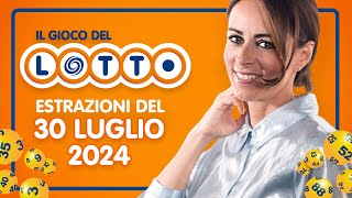 Estrazione in diretta del Gioco del Lotto e del Simbolotto di martedì 30 Luglio 2024 [upl. by Ormiston374]