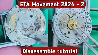 How to service ETA movement 28242  Disassemble tutorial [upl. by Lottie]