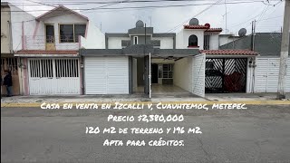 CASA EN VENTA EN IZCALLI CUAUHTÉMOC METEPEC ESTADO DE MEXICO [upl. by Samanthia]