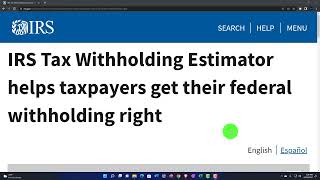 IRS Tax Withholding Estimator helps taxpayers get their federal withholding right 150 [upl. by Zelle144]